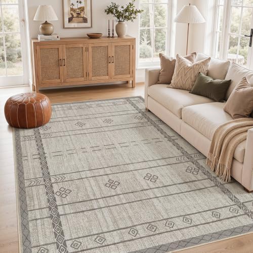 cotiled 6x9 Area Rugs for Living Room: Boho Washable Rug for Dining Room by COTILED