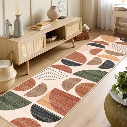 MUJOO Boho Runner Rug Washable 2x8 Area Rugs Non Slip Modern Abstract - Image 4