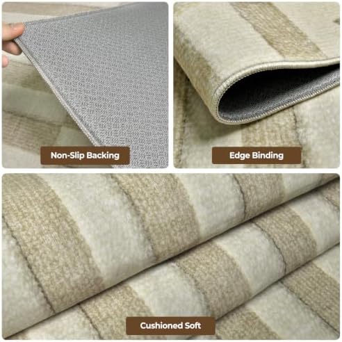 8x10 Washable Area Rugs for Living Room,Bedroom,Dining Room,Nursery- Beige - Image 3