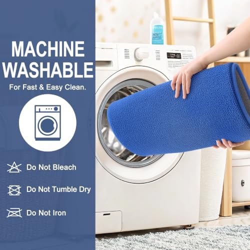 OLANLY Memory Foam Small Bathroom Rug 24x16, Absorbent Mat, Cornflower Blue - Image 6