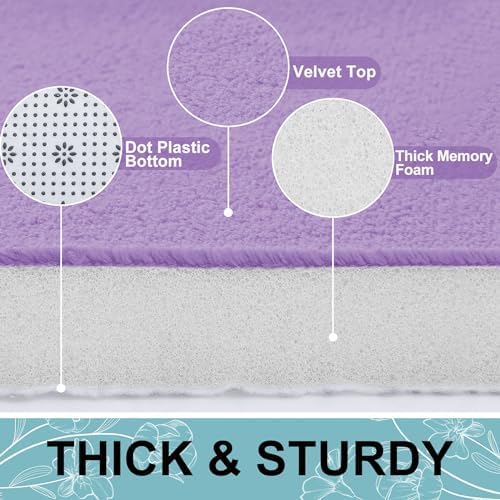 Smiry Memory Foam Bath Mat 24x16, Extra Soft and Absorbent Bathroom Rugs - Image 3