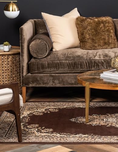 Unique Loom Reza Collection Area Rug - Washington (10' x 14' 1" Rectangle Brown/Black) - Image 4