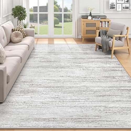 Area Rug 6x9 Living Room Rugs: Washable Modern Rug Non-Slip Soft Rugs Stain Resistant Printed Rug Indoor Carpet for Bedroom Kitchen Dining Room Nursery Home(Grey, 6'x9') by ZomfyRugs