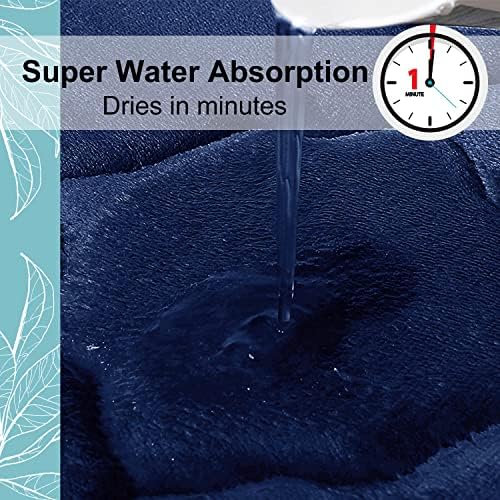 OLANLY Memory Foam Bath Mat Rug 36x24, Ultra Soft Bathroom Rugs, Navy - Image 5