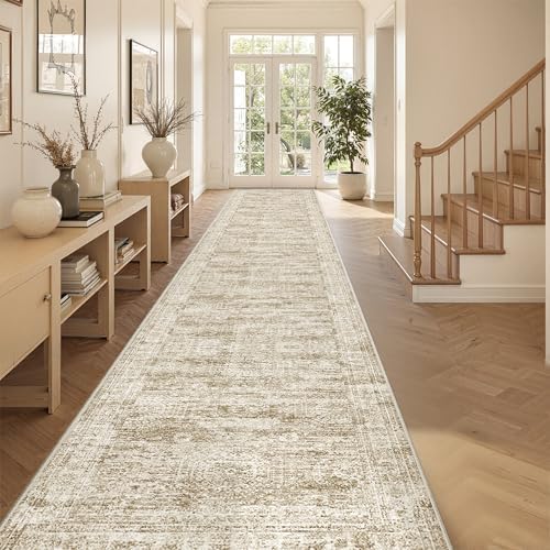 3x18 Runner Rug Non Slip,Washable Hallway Runner Rug,Brown - Image 3
