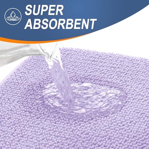 OLANLY Thick Memory Foam Bathroom Rugs 30x20, Absorbent Bath Mat, Lavender - Image 3