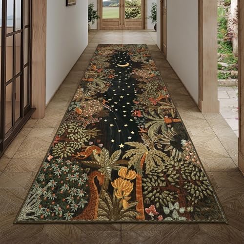 GarveeHome 2.5x8 Jungle Hallway Runner Rug, Soft Brown Animal Long Kitchen Runner Non Slip Entryway Rug Farmhouse Thin Laundry Mat Stain Resistant Carpet for Bathroom Beside - Image 3