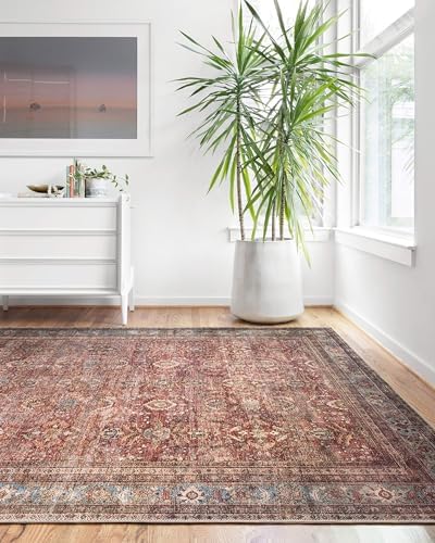 Loloi Layla Brick/Blue 7'-6" x 9'-6" Area Rug by Unknown