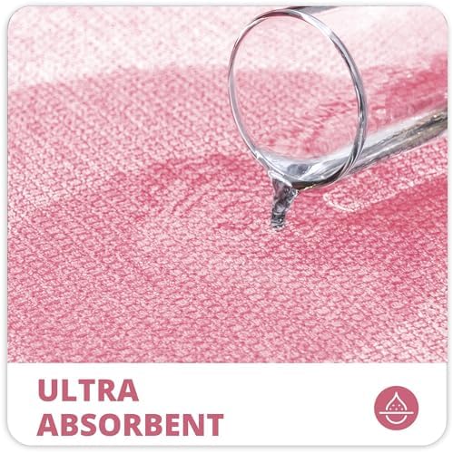 Bosap Bath Mat,Ultra Thin Bathroom Runner Rugs,Large Bath Mats for Bathroom,Quick Dry,Non-Slip,Machine Washable,Low Pile,Bath Rug,Shower Outside,Sink,Home Decor Accessories.Pink,1'9"x3'11"（21x47inch） - Image 3