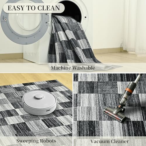 Terrug Black and White Checkered Rug for Entryway, 2x3 Small Area Rugs - Image 7