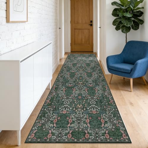 2'6" x 10' Runners Rug for Kitchen Washable Soft Carpet (Green) - Image 2