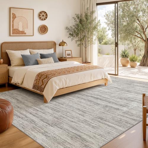 Nakagishi Boho 6x9 Area Rug Living Room Rugs Machine Washable Grey - Image 6