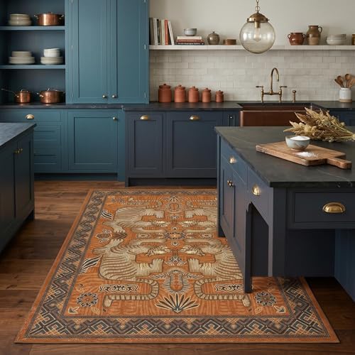 GarveeHome 3x5 Tiger Washable Rug Entryway Boho Bedroom Non Slip Vintage - Image 2
