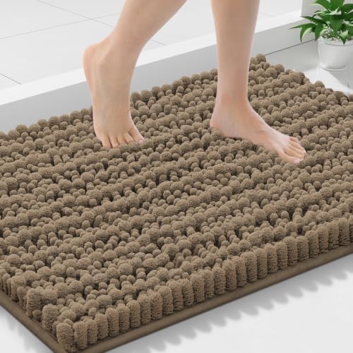 Smiry Bathroom Rugs 30X18, Extra Soft Rubber Backing Chenille Bath Mats by Smiry