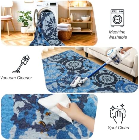 Boho 4x6 Area Rugs for Bedroom Washable Modern Non-Slip Low-Pile Rug - Image 4