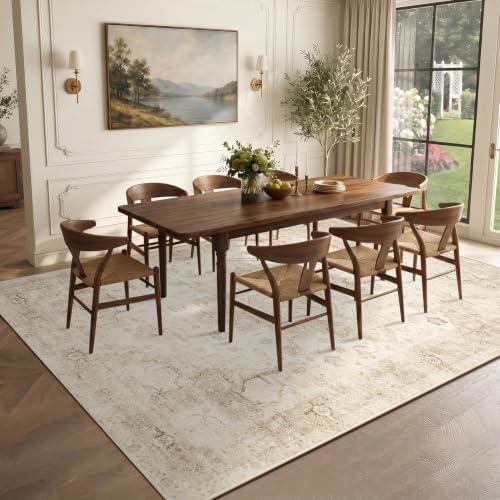 Garvee 9x12 Large Area Rug Vintage Boho Beige Washable Living Room Rug - Image 3