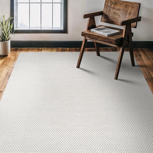 CAMILSON Easy Jute Rug 4x6, Indoor Outdoor Off-White Farmhouse Area Rugs for Living Room Patio and Kitchen Rug, Solid Woven Design, Easy-Cleaning, Washable Outside Carpet Alfombras (4 x 6) - Image 4