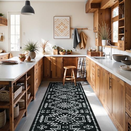Lahome Black Runner Rug for Hallway Non Slip, 2.5x8 Western Entryway Rug - Image 5