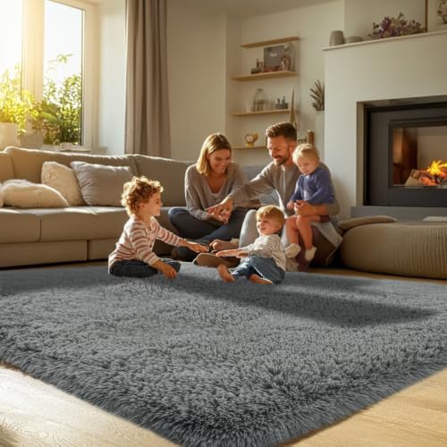 Topmaxcs 10x14 Area Rugs for Living Room - Extra Large Grey Shag Rug - Image 4