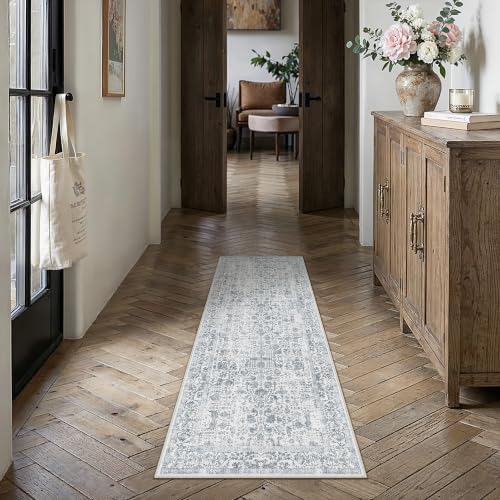 PureCozy Navy Blue Runner Rug 2x5 Vintage Floral by PureCozy