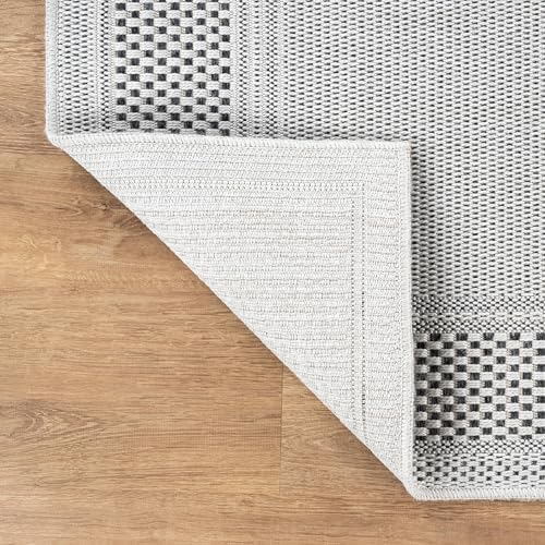 CAMILSON Easy Jute Rug 5x7, Indoor Outdoor Off-White Color Fiber Area Rugs for Living Room Patio and Kitchen Rug Bordered Boho Woven Design, Easy-Cleaning, Washable Outside Carpet (5 x 7) - Image 6