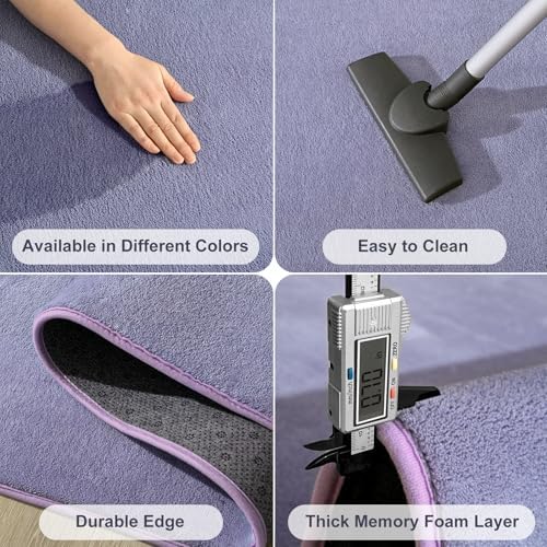 Amearea Modern Soft Hallway Runner Rug, 2x6 Feet Purple Washable Runner Rug - Image 5