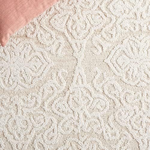 SAFAVIEH Blossom Collection Runner Rug - 2'3" x 8', Beige & Ivory, Handmade Wool, Ideal for High Traffic Areas in Living Room, Bedroom (BLM112B) - Image 4