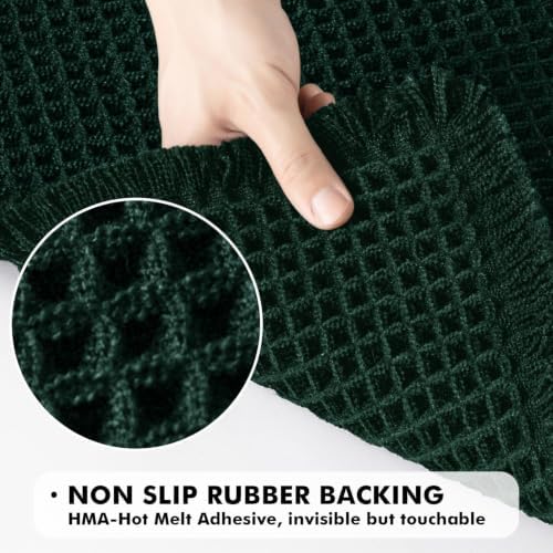 MIULEE Christmas Dark Green Set of 2 Waffle Bathroom Rugs 17x24 Inch - Image 4