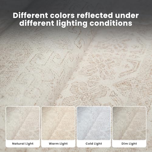 8x10 Washable Area Rugs for Living Room,Bedroom,Dining Room- Beige Brown - Image 5