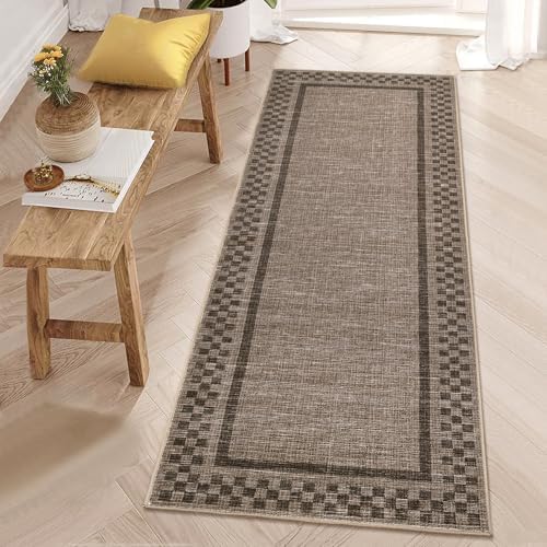 GarveeHome Washable Runner Rug 2x10 Modern Bordered Hallway Runner Rug by GarveeHome