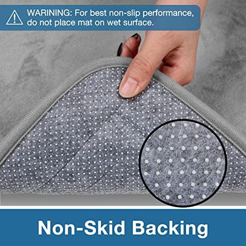 Toilet Mat U Shaped Grey Toilet Rug for Bathroom Contour Bath Rugs - Image 4