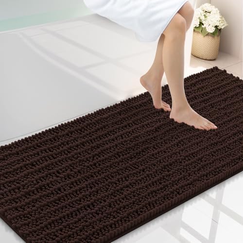 Smiry Bathroom Rugs 59X35, Extra Soft Rubber Backing Chenille Bath Mats by Smiry