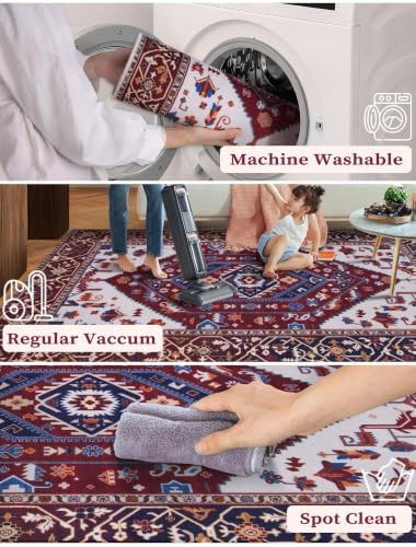 SERISSA 2x5 Washable Non Slip Boho Runner Rug for Hallway - Image 2