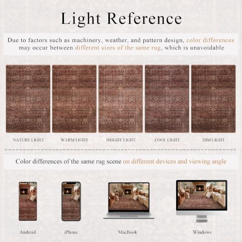 Schweek 2x3 Entryway Rug Washable Non Slip Area Rug Soft Door Mat Brick Red - Image 6