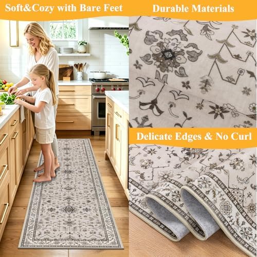 HEBE Hallway Runner Rug 2'x6', Washable Non Slip Kitchen Rug Runner - Image 5