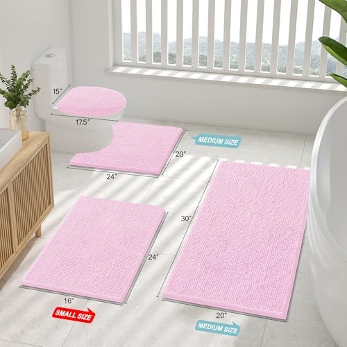 Smiry Bathroom Rugs 24X16, Luxury Chenille Extra Soft Absorbent Bath Mat - Image 2