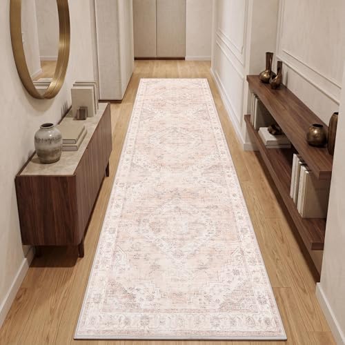Garvee Pink Boho Washable 2x6 Runner Rug for Kitchen Hallways Entryway - Image 4
