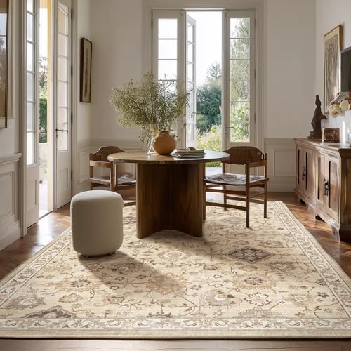 Machine Washable Rug for Living Room: 10x14 Area Rugs Boho Vintage Rug Stain Resistant Non Slip Low Pile Soft Lightweight Carpets for Bedroom Kitchen Dining Room Nursery Kids Room Farmhouse - Image 5
