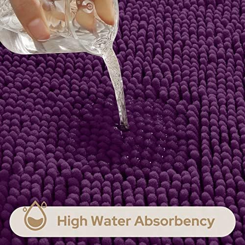 HOMEIDEAS Bathroom Rugs Set of 3, Super Soft Absorbent Chenille Bath Rugs - Image 5