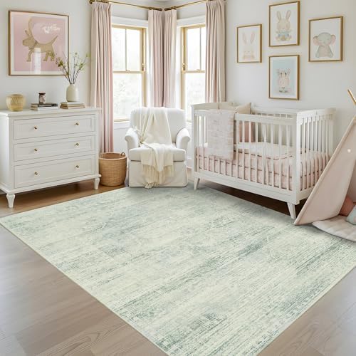 5x7 Area Rugs Green Washable Rug for Living Room Bedroom - Image 4