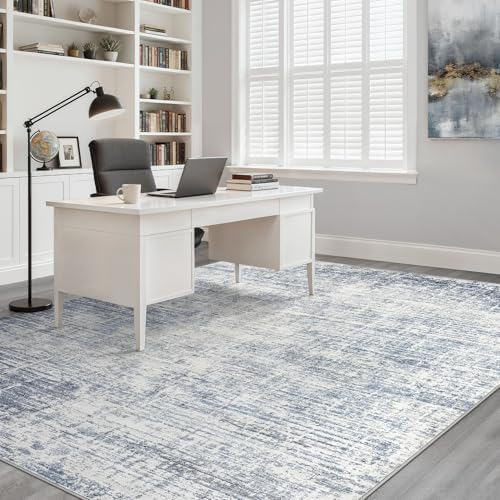 LOONGRUG 7x10 Area Rug Washable Neutral Modern Rug for Living Room Blue - Image 7