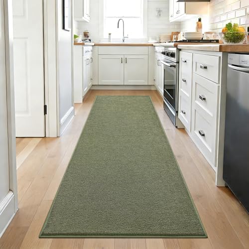 ISEAU 2x6 Soft Runner Rug for Hallway, Washable and Non-Slip,Green - Image 4