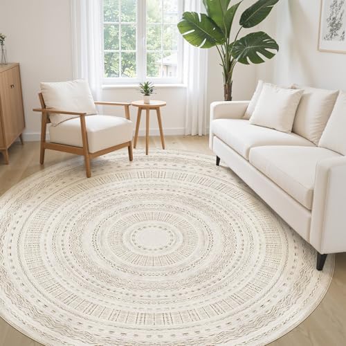 cotiled 8x8 Round Rug 8ft Circle Living Room Boho Area Rugs - Image 3