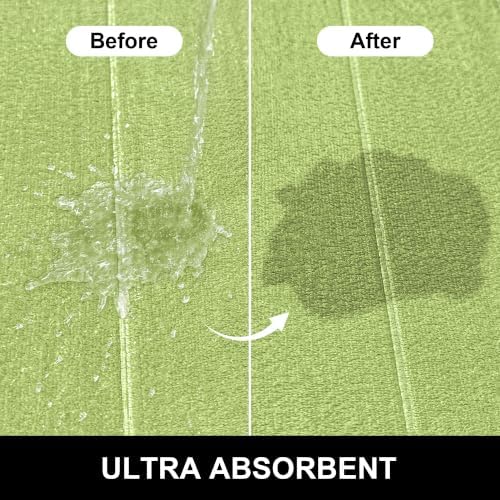 Memory Foam Bath Mat 24" x 16", Ultra Soft Absorbent Bathroom Rug Non Slip, Machine Washable Bath Rug for Bathroom, Shower and Tub,Green - Image 3