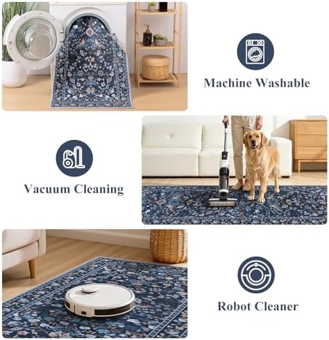 HEBE Hallway Runner Rug 2'x8', Washable Non Slip Kitchen Rug Runner - Image 5