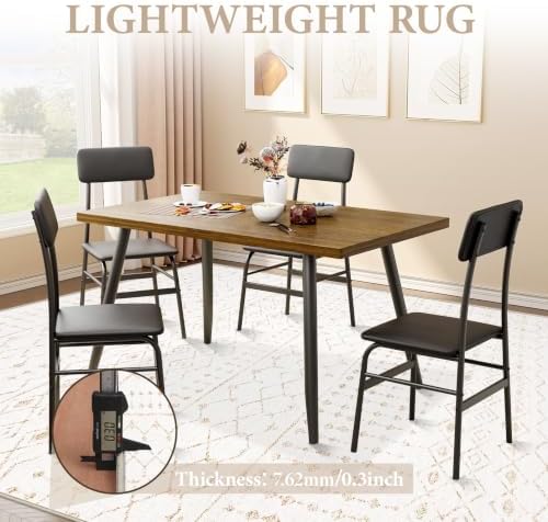 Area Rug for Living Room 10x12: Large Washable Boho Moroccan Rugs Geometric Neutral Rug, Non-Slip Foldable Morden Farmhouse Indoor Floor Carpet for Bedroom Dining Room Home Office（Beige,10'x12'） - Image 6