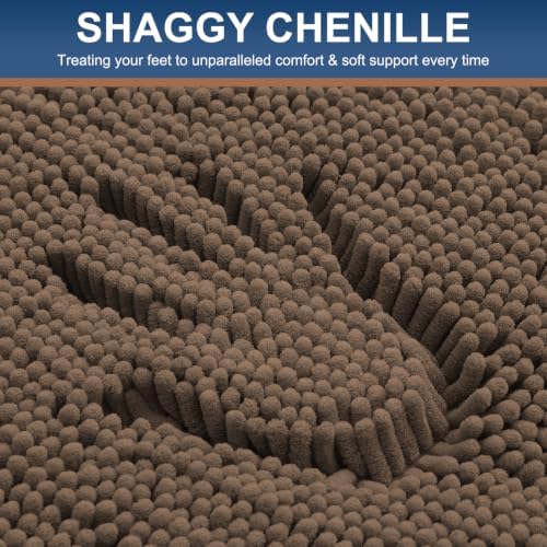 Smiry Bathroom Rugs 36X24, Luxury Chenille Extra Soft Absorbent Bath Mat - Image 3