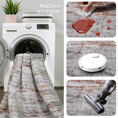 2x5 Washable Runner Rugs，Modern Abstract Rug Runner,Ultra-Thin Kitchen Runner Rug Non-Slip Backing Entryway Runners,Bathroom Carpet for Hallways,Bedroom，Laundry Room - Image 3