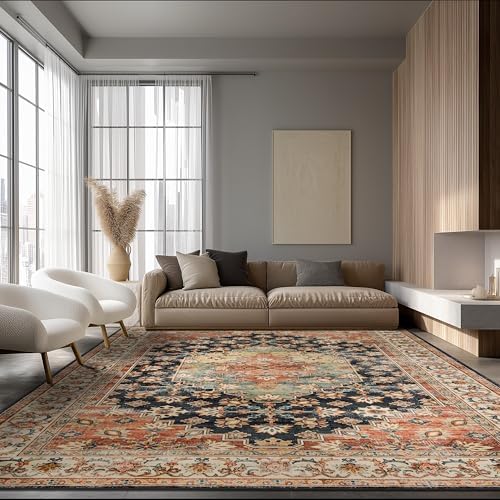 Ruaruarug Washable Area Rug 8×10 for Living Room, Ultra Soft, Maroon by Ruaruarug