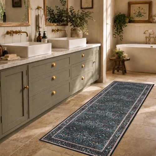 Lahome Black Washable Kitchen Runner Rug Non Slip, 2x6 Runners for Bathroom - Image 2